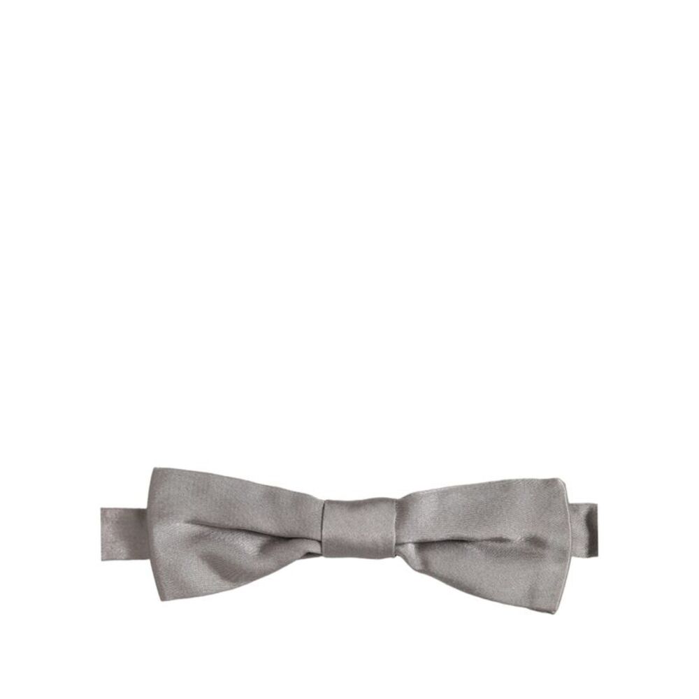 Dolce & Gabbana Men Gray 100% Silk Adjustable Neck Papillon Bow Men's Tie